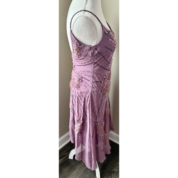 Sue Wong Nocturne Midi Dress Y2K Fairycore Silk Purple Vintage Sz 12 Miley Cyrus - Picture 5 of 16